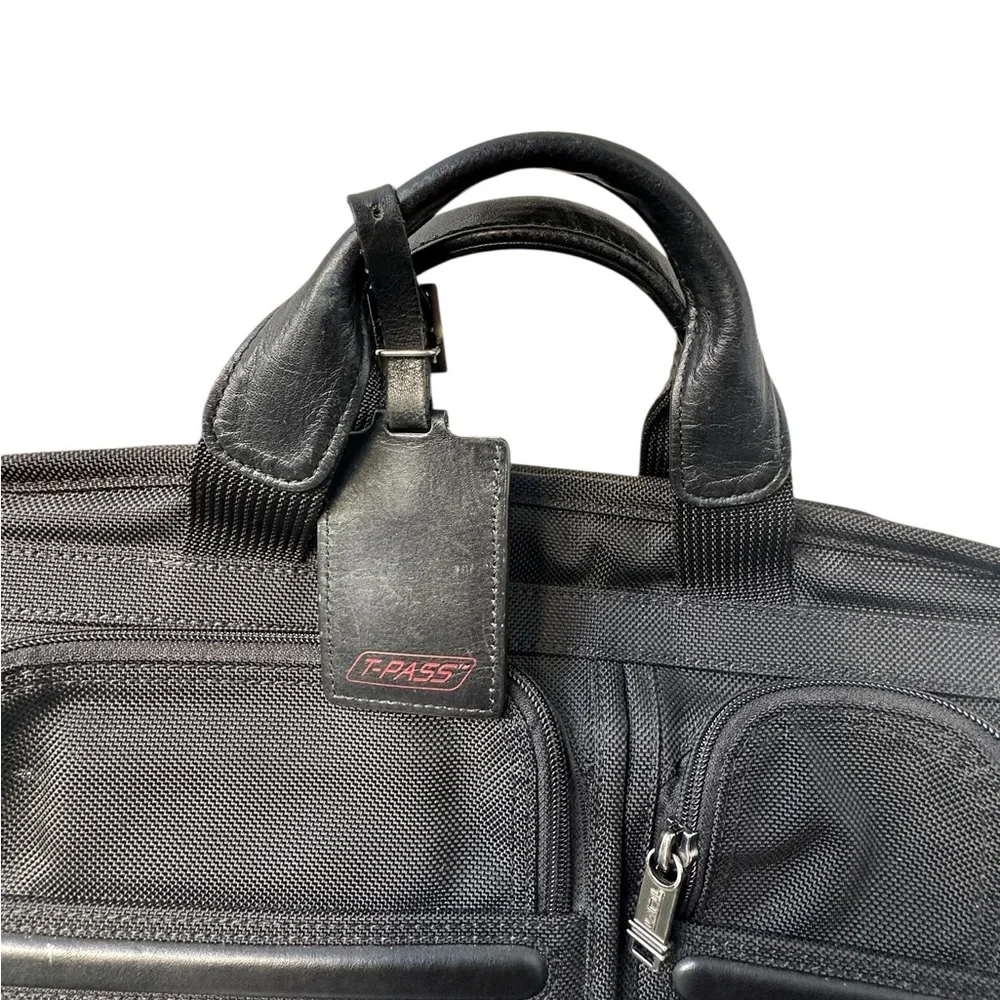 TUMI T-Pass Laptop Briefcase Black Ballistic Nylon Shoulder Bag